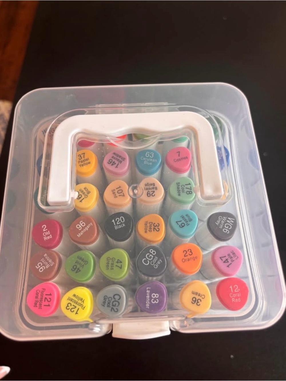 Indigo Marker Set in Multicolor Assortment with White Handle Case